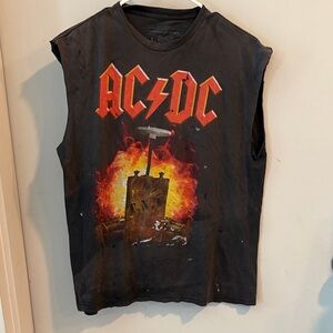 Live Nation AC/DC Men’s Black and Orange Tee